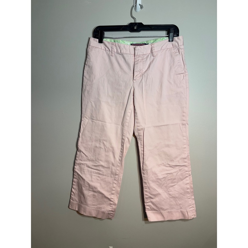 Vineyard Vines Womens Pink Cropped Chino‎ Pants Stretch Cotton Size 6